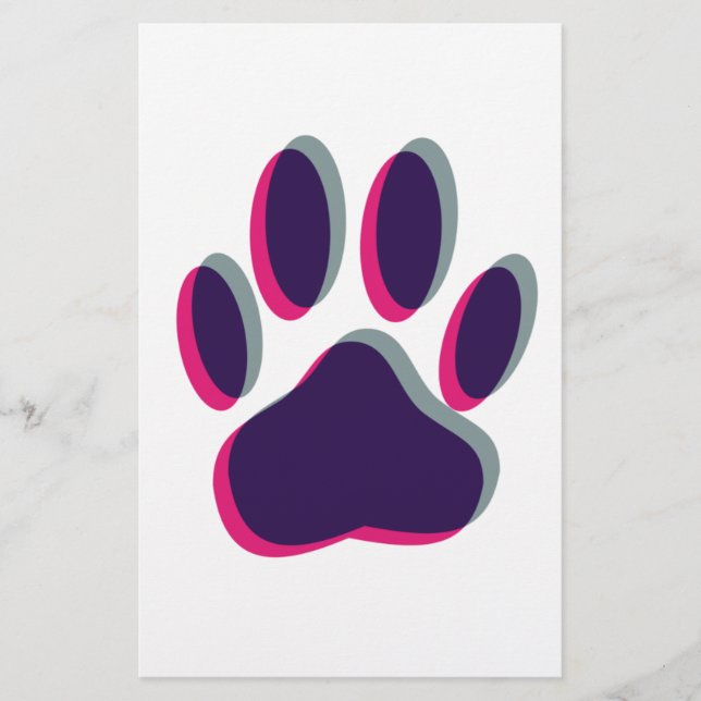 Out of Focus Dog Paw Print Stationery (Front)