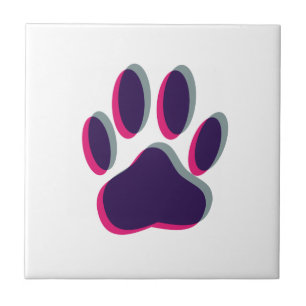 Out of Focus Dog Paw Print Tile