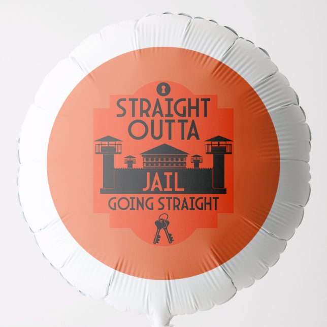 Out Of Jail Prison Release Gift  Balloon (Front)