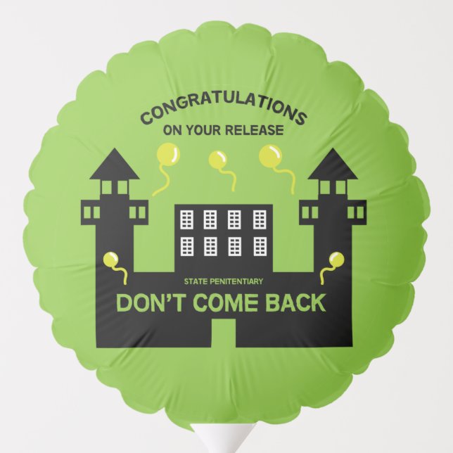 Out Of Jail Prison Release Gift Balloon (Back)