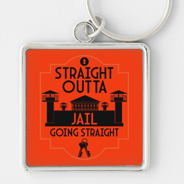 Out Of Jail Prison Release Gift  Keychain (Front)