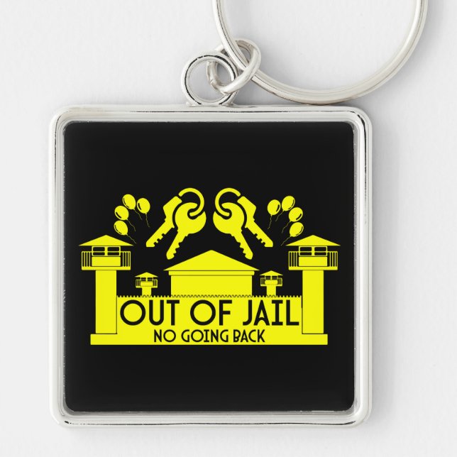 Out Of Jail Prison Release Gift Keychain (Front)