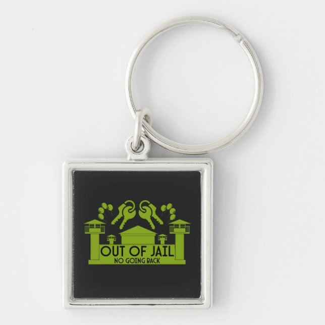 Out Of Jail Prison Release Gift Keychain (Front)