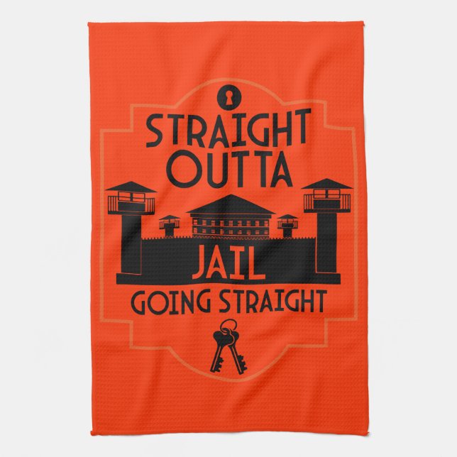Out Of Jail Prison Release Gift  Kitchen Towel (Vertical)