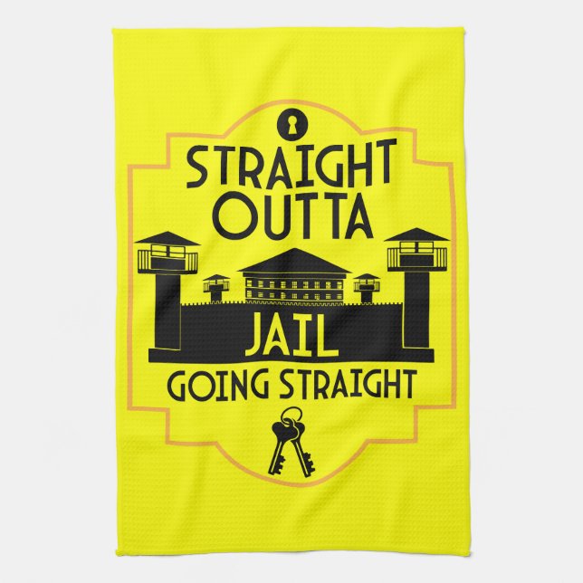 Out Of Jail Prison Release Gift  Kitchen Towel (Vertical)