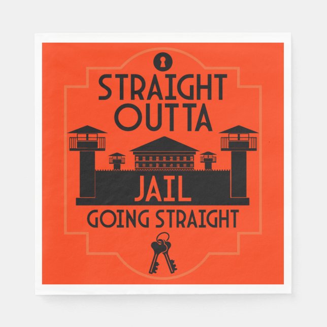 Out Of Jail Prison Release Gift  Napkins (Front)
