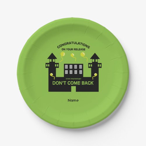 Out Of Jail Prison Release Gift Paper Plates