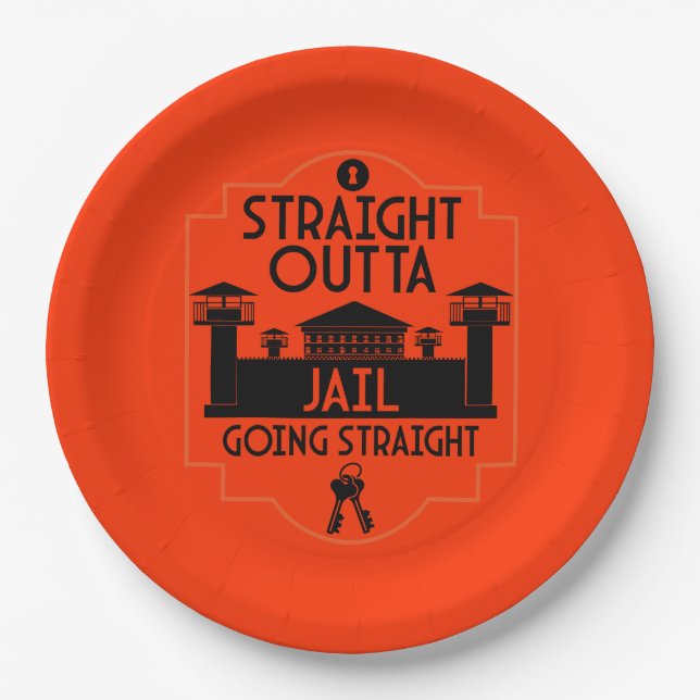 Out Of Jail Prison Release Gift  Paper Plates (Front)