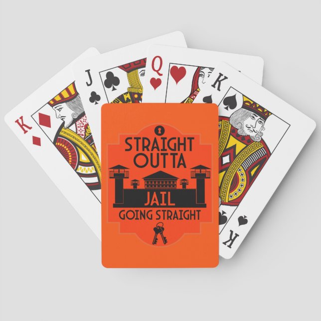 Out Of Jail Prison Release Gift  Poker Cards (Back)