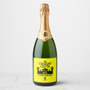 Out Of Jail Prison Release Gift  Sparkling Wine Label