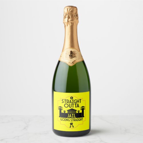 Out Of Jail Prison Release Gift  Sparkling Wine Label