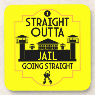 Out Of Jail Prison Release Gift Two-Tone Coffee Mu Beverage Coaster