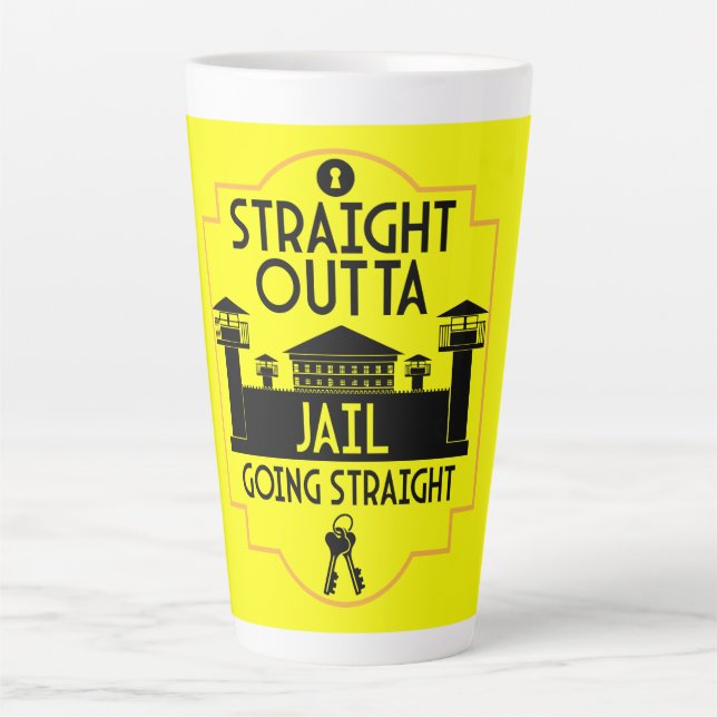Out Of Jail Prison Release Gift Two-Tone Coffee Mu Latte Mug (Front)