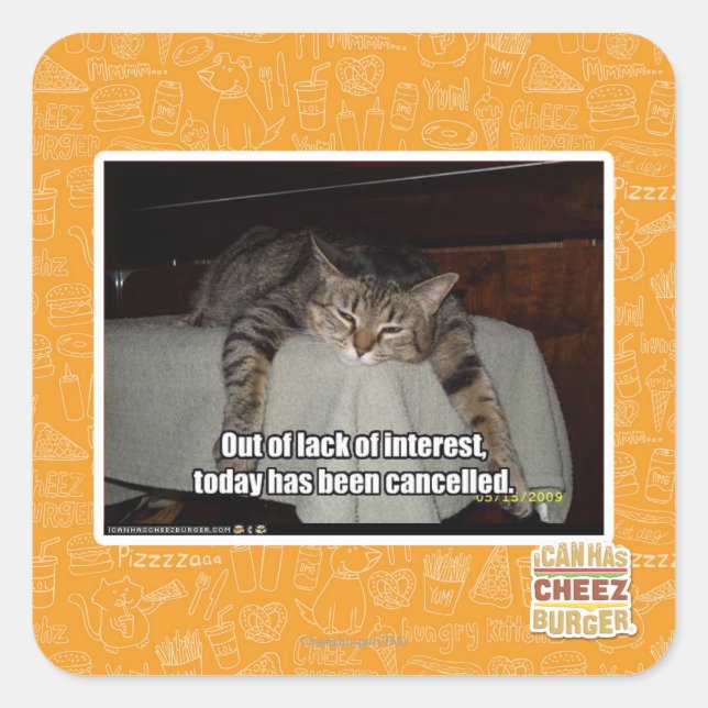 Out of lack of interest square sticker (Front)