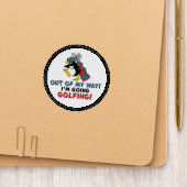 Out of My Way Golfing Penguin Patch (On Folder)