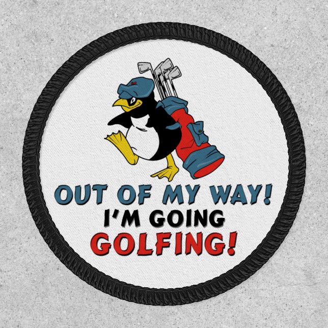 Out of My Way Golfing Penguin Patch (Front)