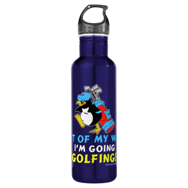 Out of my way I'm going Golfing Water Bottle (Front)