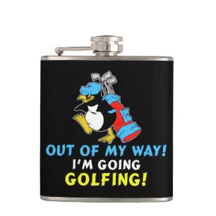 Out of my way I'm going to the Golfing Golfer Flask