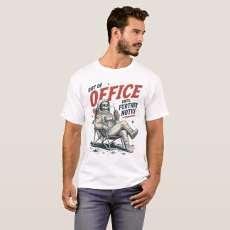 Out of Office Astronaut Skeleton Art T-Shirt