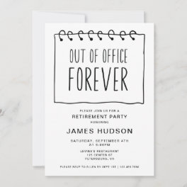 Out Of Office Forever Retirement Party Invitation