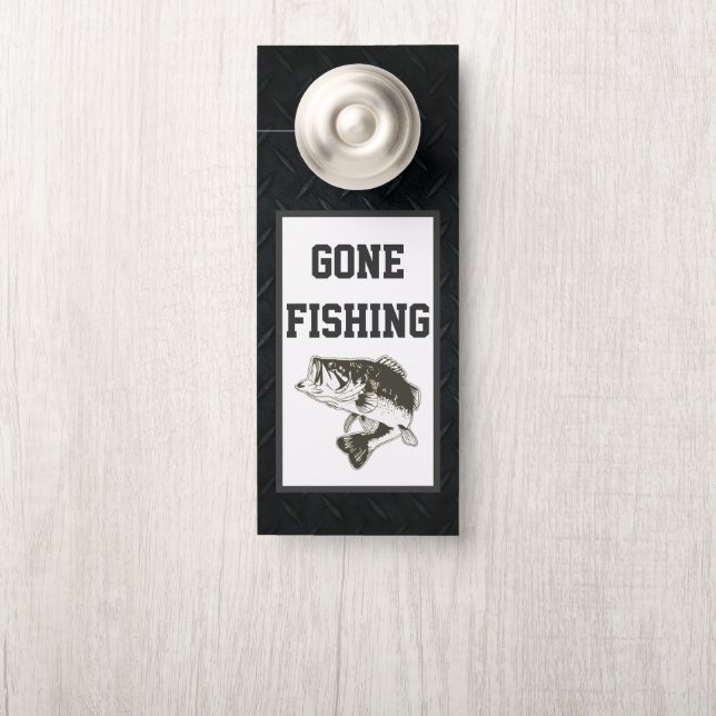 Out of Office Gone Fishing Door Sign (On Knob)