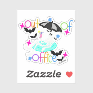 Out Of Office Relaxing Skeleton   Sticker