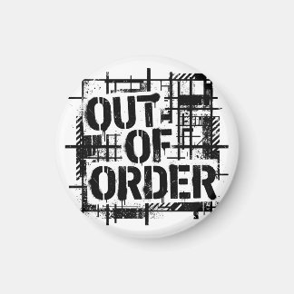 Out of Order Brutalist Industrial Typography Sweat Magnet