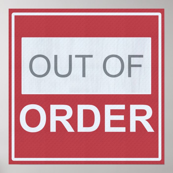 Out of Order Elevator sign Print