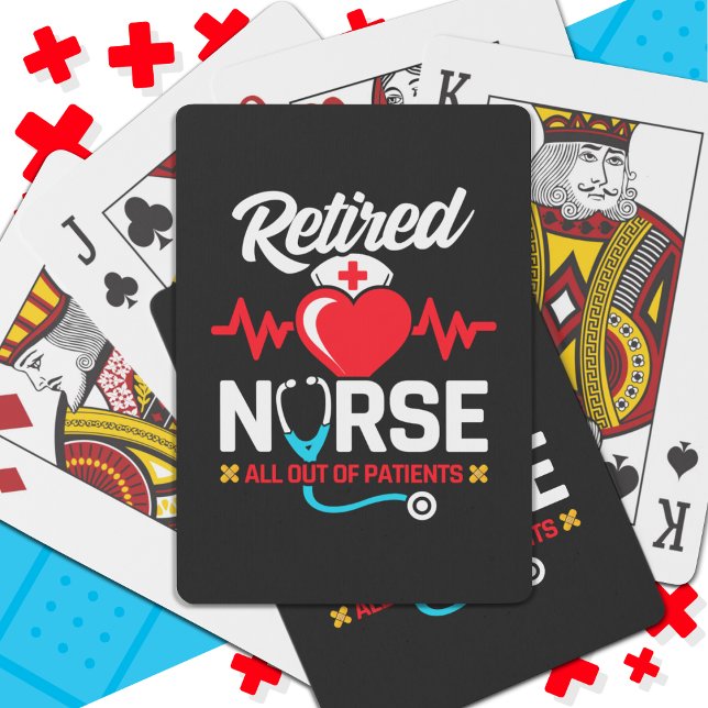 Out of Patients Retired Funny Nurse Retirement Poker Cards (Creator Uploaded)