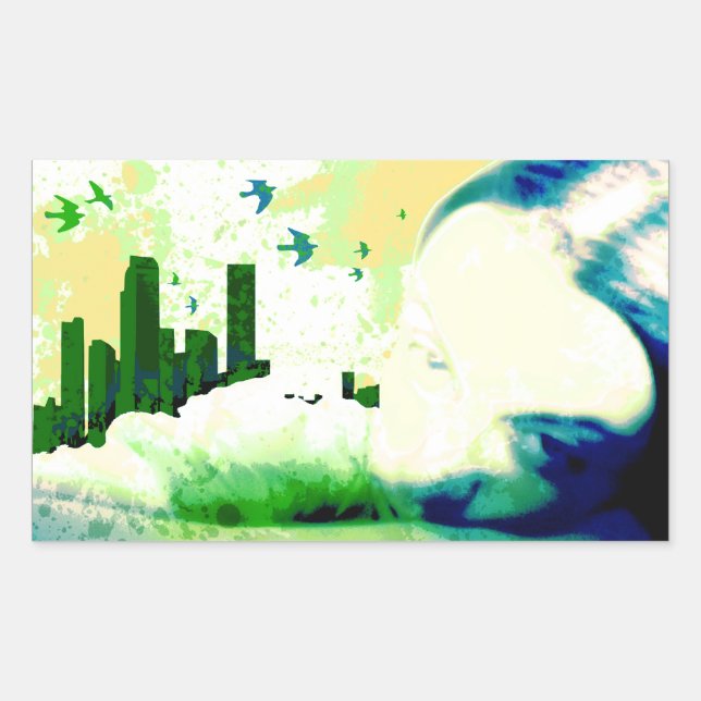 out of range. rectangular sticker (Front)