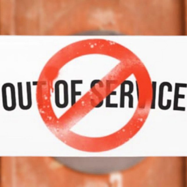 Out of Service Sign – Bold Black Text|Red Strike (Creator Uploaded)