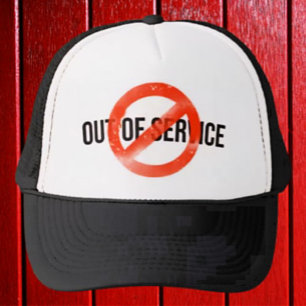 Out Of Service Trucker Hat with Red Strike