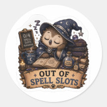 Out of Spell Slots Funny D&D Wizard Sticker