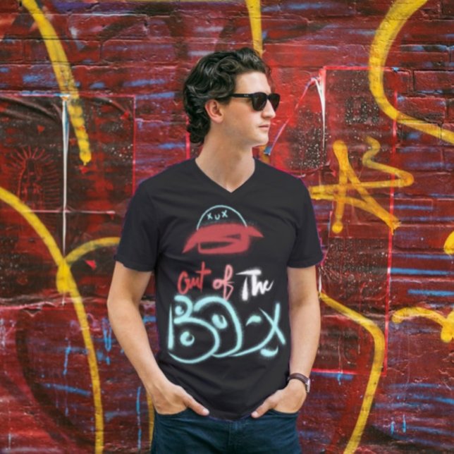 Out of The Box Handwritten Typography Drawing T-Shirt (Creator Uploaded)