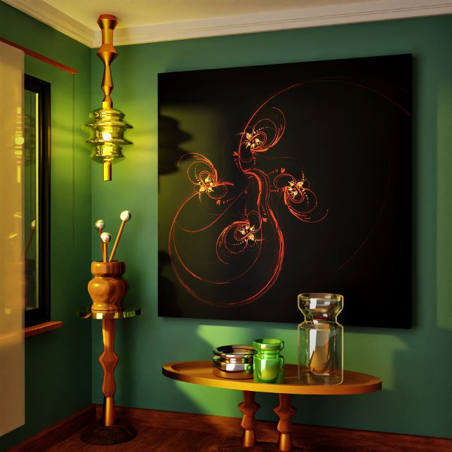 Out of the Dark Modern Minimalistic Abstract Art Canvas Print (Out of the Dark Abstract Art Wrapped Canvas Print)