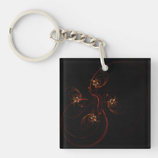Out of the Dark Modern Minimalistic Abstract Art Keychain (Front)