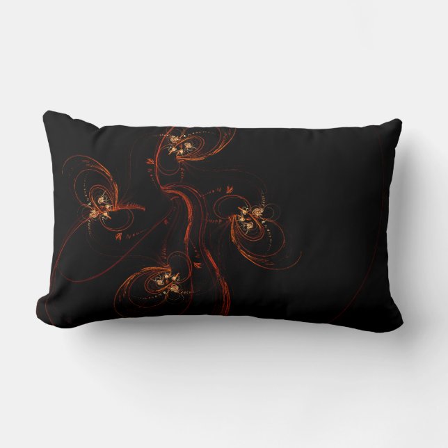 Out of the Dark Modern Minimalistic Abstract Art Lumbar Pillow (Front)