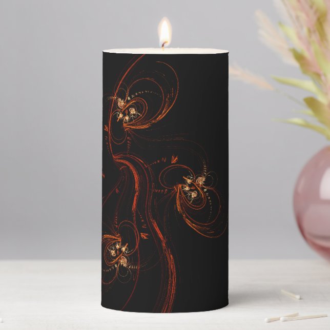 Out of the Dark Modern Minimalistic Abstract Art Pillar Candle (In Situ)