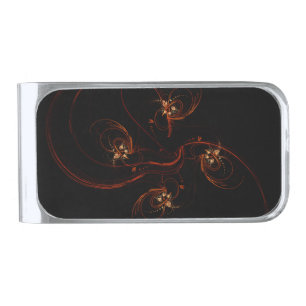 Out of the Dark Modern Minimalistic Abstract Art Silver Finish Money Clip