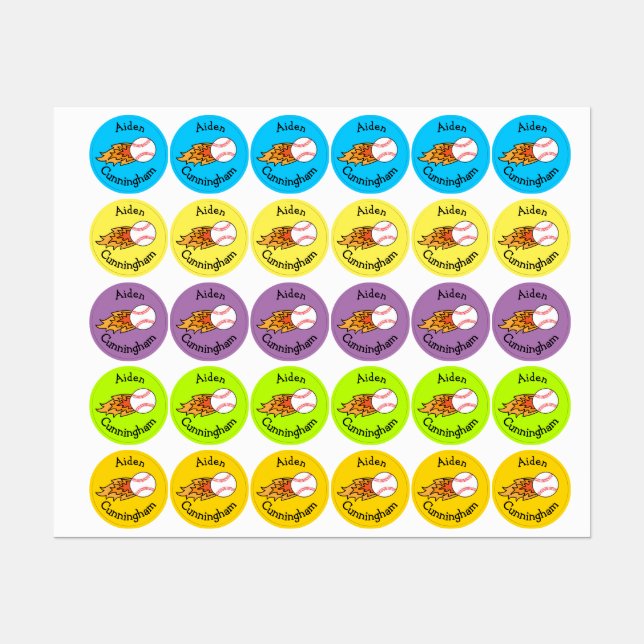 Out of the Park Baseball Kids' Labels (Sheet)
