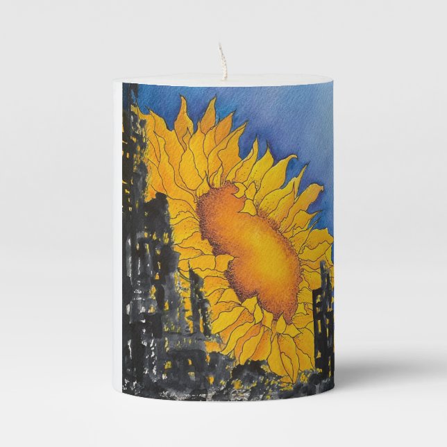 Out of the Ruins Pillar Candle (Front)