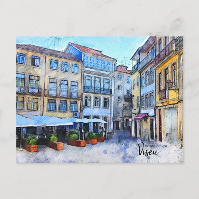 Out of the way Cafe Viseu Portugal Postcard (Front)