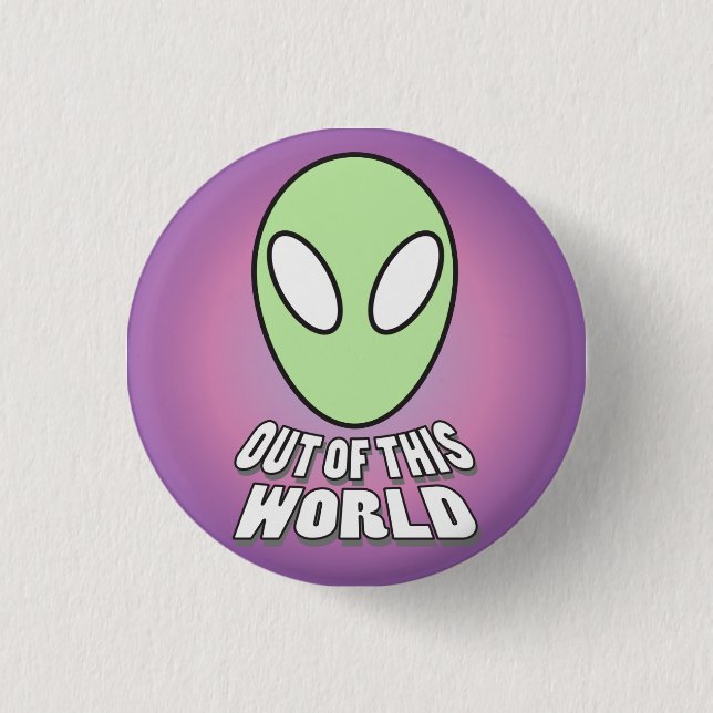Out of This World - Alien Head Button (Front)