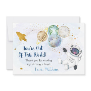 Out Of This World Astronaut Space Thank You Card