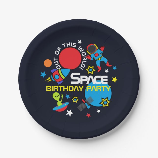 Out of this World!, Birthday Paper Plates (Front)