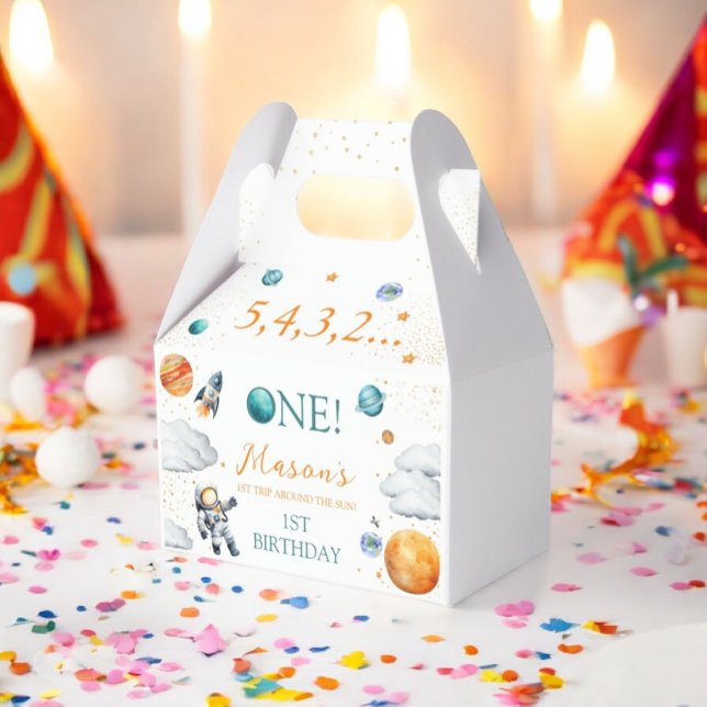 Out of This World Boy Birthday Astronaut Space Favor Boxes (Creator Uploaded)