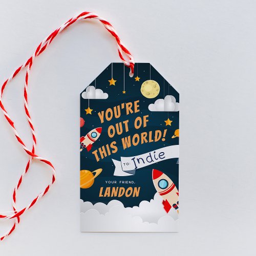 Out of This World Classroom Valentines Day Gift Tags