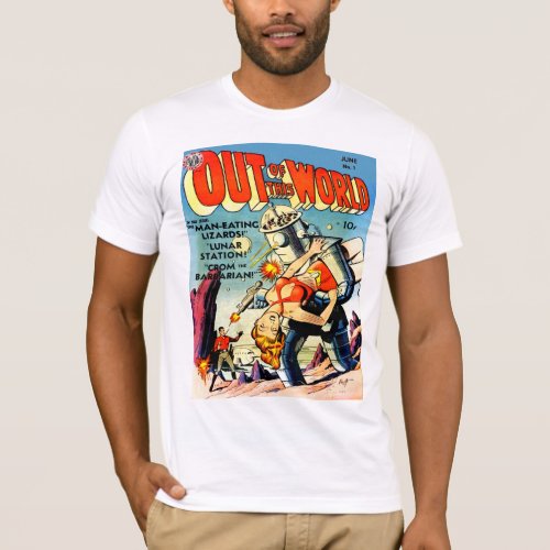 OUT OF THIS WORLD Cool Vintage Comic Book Cover T_Shirt