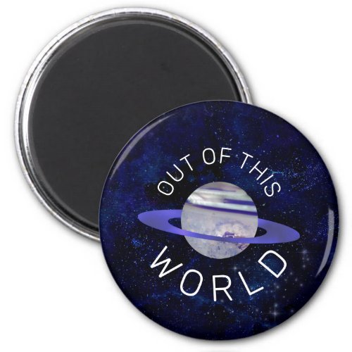 Out of This World Cosmic Blue Planet Space Stars Magnet