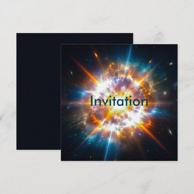Out Of This World Cosmic Space Invitation (Front/Back)